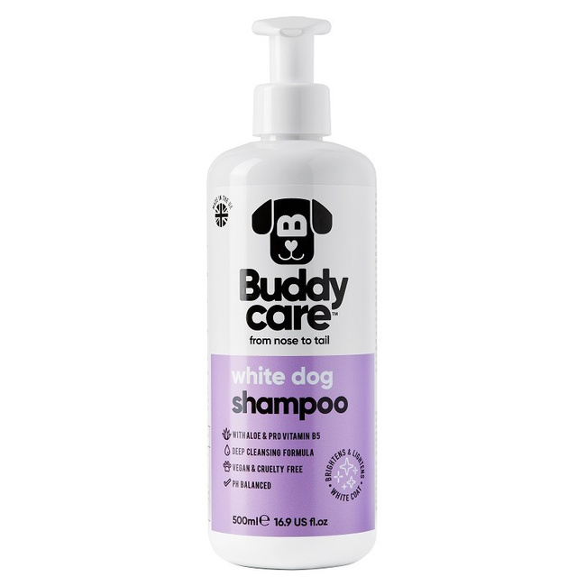 BUDDYCARE Szampon dla psów, do białej sierści, z aloesem i prowitaminą B5, 500 ml