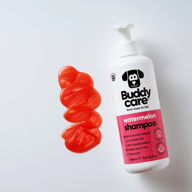 BUDDYCARE Szampon oczyszczający dla psów Szampon dla psów o zapachu Arbuza z aloesem i prowitaminą B5, 500 ml 