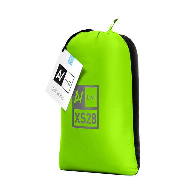 AiryVest UNI kurtka dla psa dwustronna, rozmiar XS 28, jasnozielony-czarny