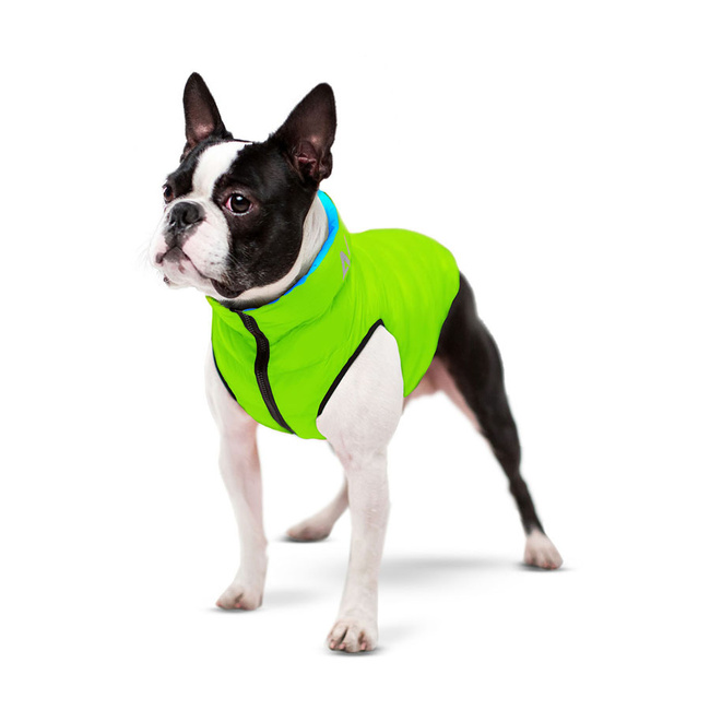 AiryVest kurtka dla psa dwustronna, rozmiar L 65, jasnozielony-niebieski