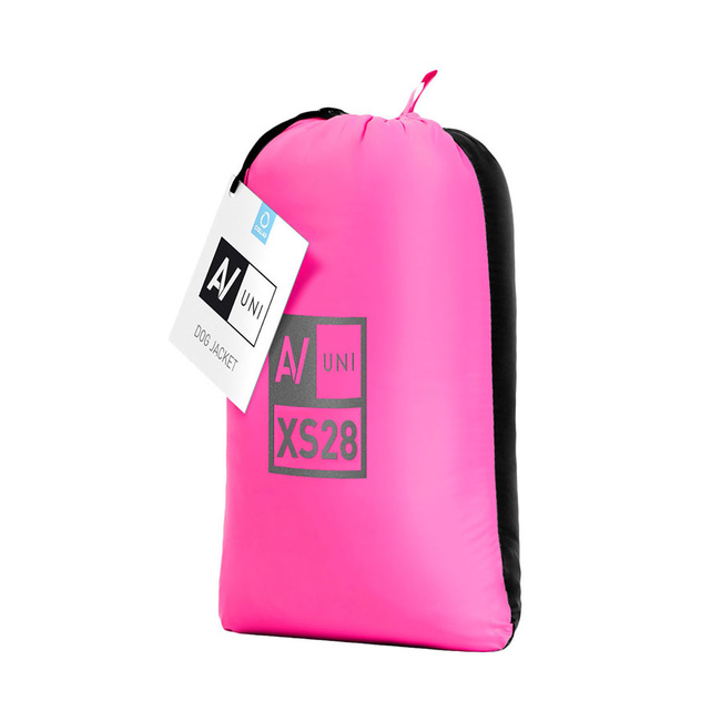 AiryVest UNI kurtka dla psa dwustronna, rozmiar XS 28, różowy-czarny