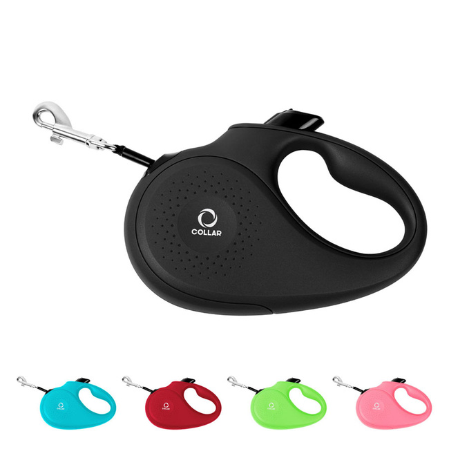 Smycz ruletka COLLAR dla psów, rozmiar XS, 12 kg, 3 m, taśma odblaskowa, czarny