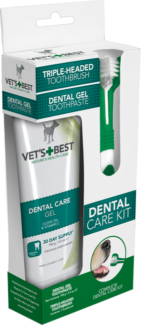 Zestaw do mycia zębów - żel i szczoteczka dla psa VET'S BEST