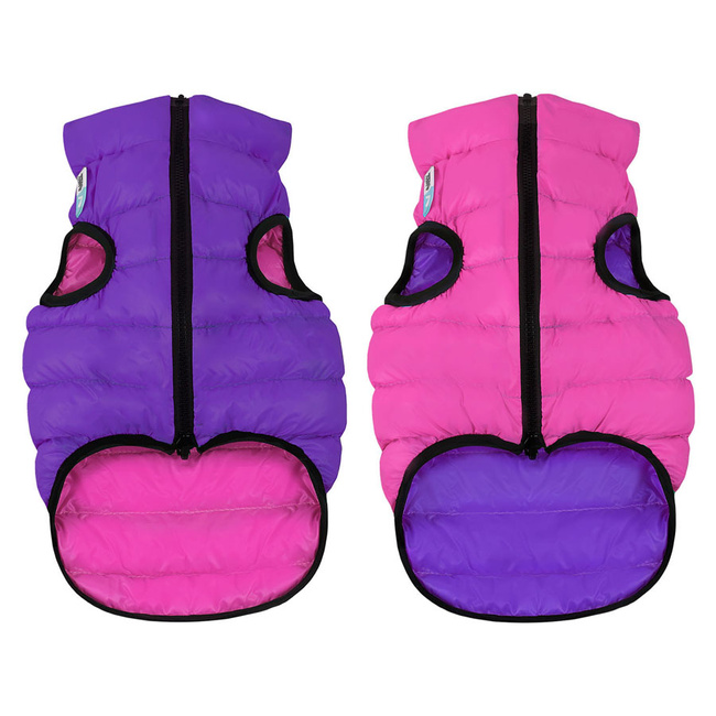 AiryVest kurtka dla psa dwustronna, rozmiar S 35, różowy-fioletowy
