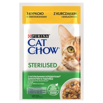 Purina Cat Chow Sterilised Karma Z Kurczakiem I Bakłażanem W Sosie 85g