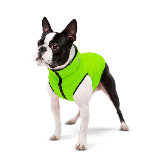 AiryVest kurtka dla psa dwustronna, rozmiar XS 22, jasnozielony-czarny