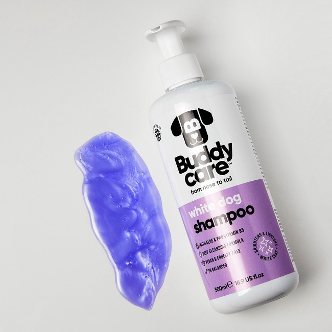 BUDDYCARE Szampon dla psów, do białej sierści, z aloesem i prowitaminą B5, 500 ml