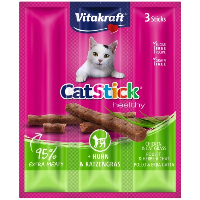 Vitakraft Cat Stick Mini Kabanosy Z Kurczakiem I Trawą 3x18g