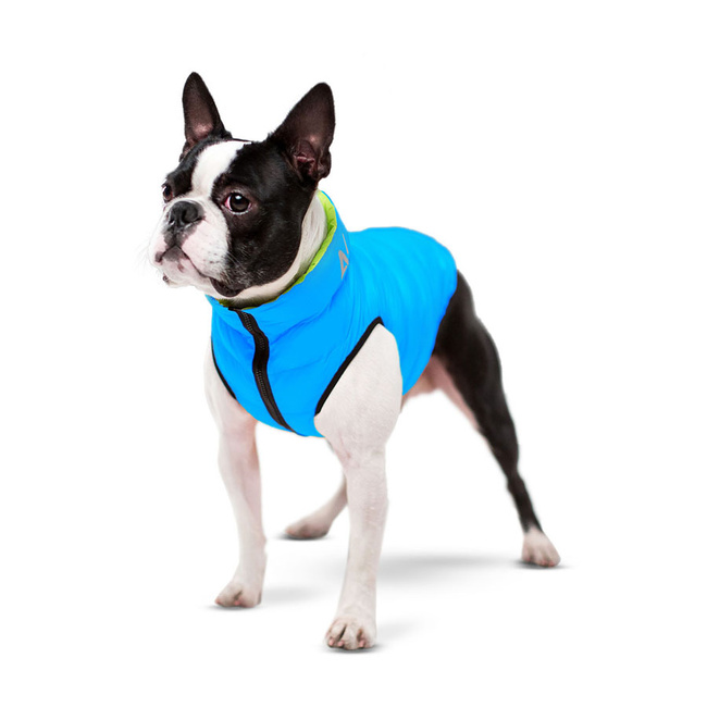 AiryVest kurtka dla psa dwustronna, rozmiar L 65, jasnozielony-niebieski