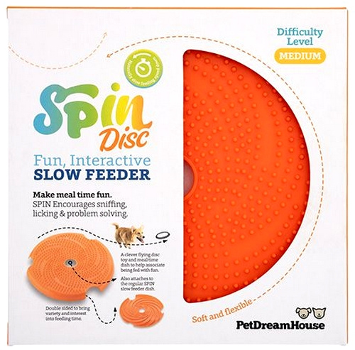 Spin Lick Frisbee Orange Medium - Mata do lizania, latająca zabawka dla psa PET DREAM HOUSE