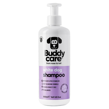 BUDDYCARE Szampon dla psów, do białej sierści, z aloesem i prowitaminą B5, 500 ml