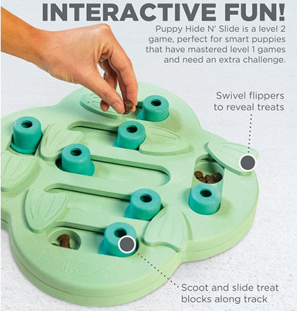 Puppy Hide'N Slide Green - Gra edukacyjna dla szczeniąt, poziom 2 NINA OTTOSSON  