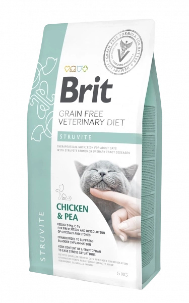 Brit Grain Free Veterinary Diet Cat Struvite Kurczak Z Groszkiem 5kg