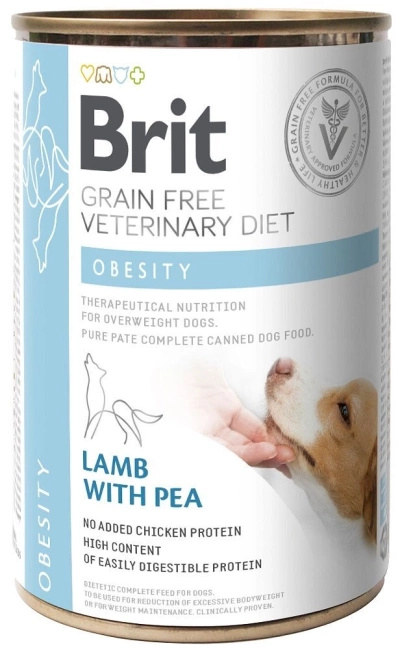 Brit Grain Free Veterinary Diet Dog Obesity Z Jagnięcina I Groszkiem 400g