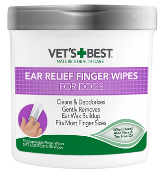 Czyściki napalcowe do czyszczenia uszu 50szt.VET'S BEST 