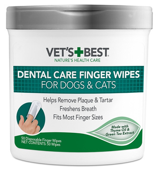 Czyściki napalcowe do zębów 50szt.VET'S BEST