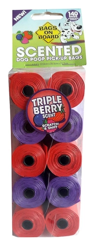 Bio woreczki na odchody zapach owocowy 10x14 szt. BAGS ON BOARD