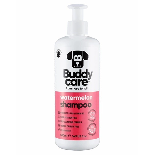 BUDDYCARE Szampon oczyszczający dla psów Szampon dla psów o zapachu Arbuza z aloesem i prowitaminą B5, 500 ml 